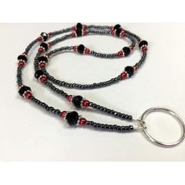 Handmade Beaded ID Badge Holder, Eyeglass Necklace for Women