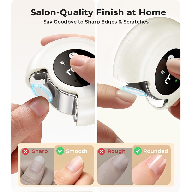 Electric Nail Clipper & No-Bending Long Handle Toenail Cutter Set