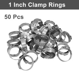Murtenze 50 Pack Stainless Steel Clamps, 1 Inch Cinch Clamps Crimp Rings, Pinch Clamp Rings for PEX Tubing Pipe Fitting Connections