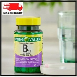 Unbranded Spring Valley Timed-Release Vitamin B12 Tablets, 1,000 mcg, 60 Count