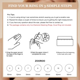 ZOOROO 2-Pack 14K Gold Plated Stacking Rings for Oura Gen 4/Oura Gen 3, Cubic Zirconia Simulated Diamond Oura Ring Stack for Women