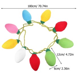 VOSAREA Christmas Felt Lightbulb Garland Knitted Bulb Pendant Ceiling Mantle Hanging Garland Xmas Party Scene Pendant for Wall Christmas Tree Decoration