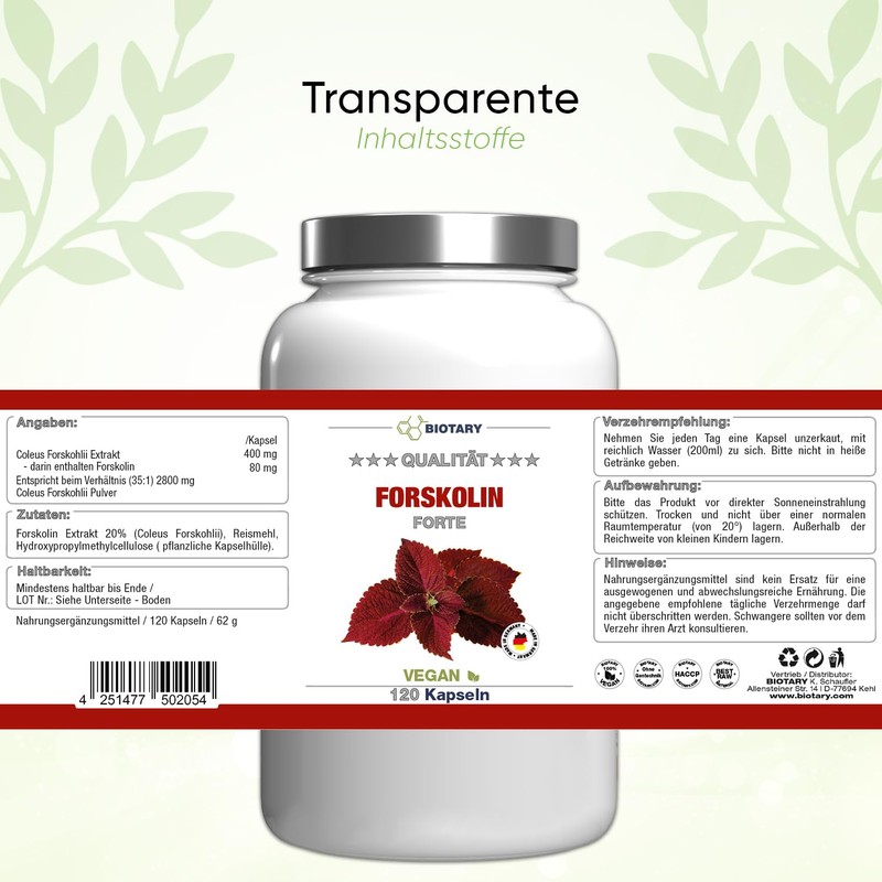 Forskolin Extract - 120 Capsules - 4 Month Supply -