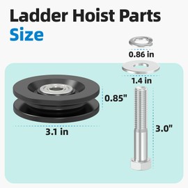 90040 Carriage Wheel Kit, Roofing Hoist Parts for TranzSporter, TP250 Platform Hoist Replacement Parts (2 Pcs)
