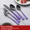 Onlycooker 20-Piece Black Silverware Set 18/0 Stainless Steel Flatware Purple