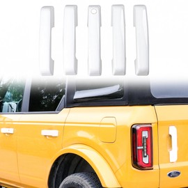 BESTAOO Door Handle Inserts Trim Cover Tailgate Handle Cover Compatible with Ford Bronco 2021 2022 2023 2024 (with Smart Hole, White)