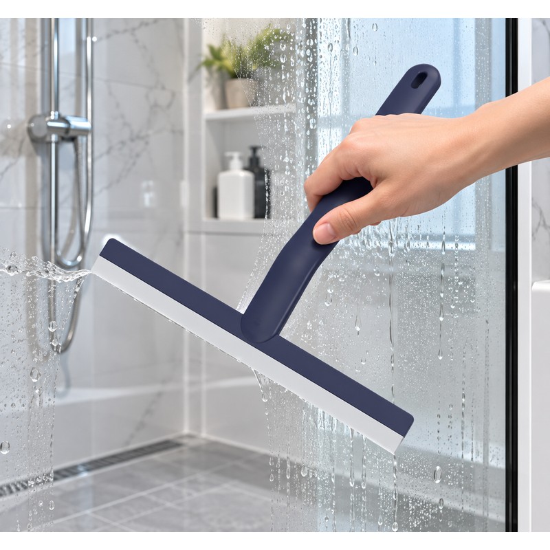 1pc Shower Squeegee Cleaner Durable Silicone Blade for Water Removal