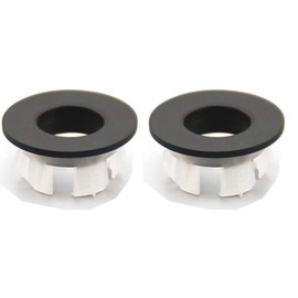 Sink Basin Trim Overflow Cover Brass Insert in Hole Round Caps Matte Black 2 PCS