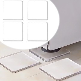 Forahome Earthquakeproof Gel, Earthquakeproof Mat, Set of 4, 2.8 x 2.8 inches (7 x 7 cm), Earthquake Prevention, Furniture Fall Prevention, Anti-Slip Mat, Vibration Absorption, Silent Gel, Clear,