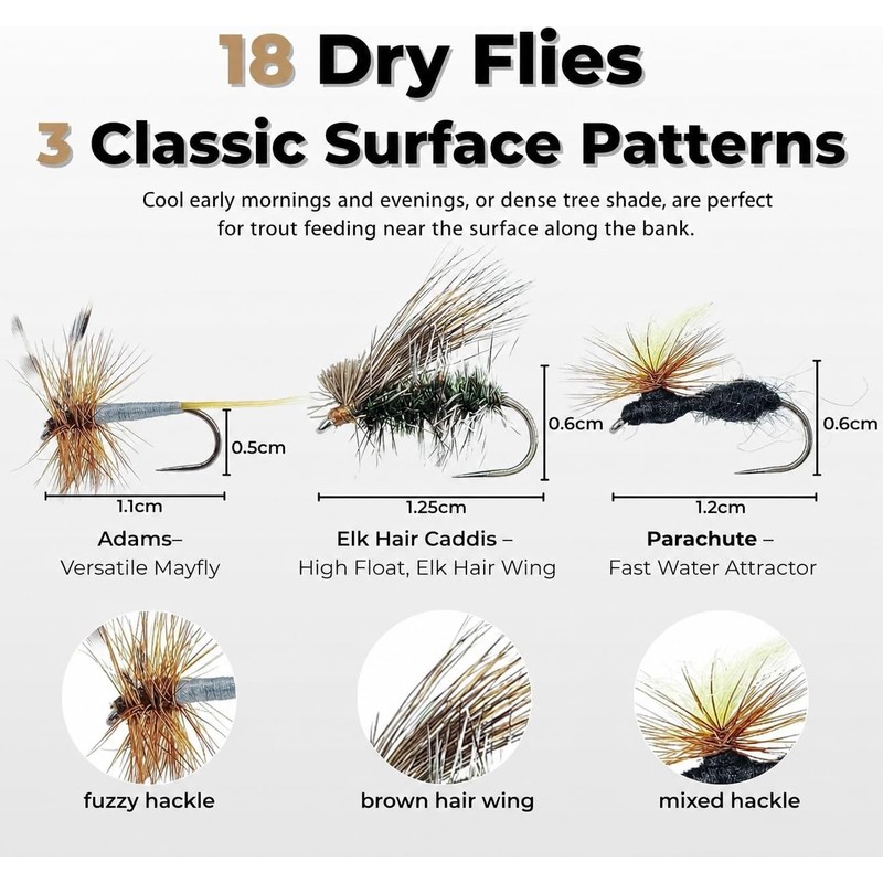 BRAIRIA Barbless Trout Flies – 36PCS (18 Barbless + 18