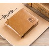 BULLCAPTAIN Men's Genuine Leather RFID Trifold Wallet with 2 ID