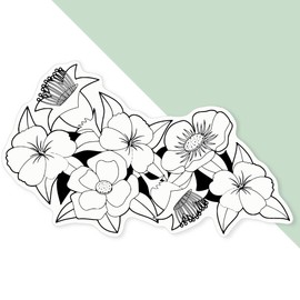 Extra Large 460mm 'Flower Bouquet' Permanent Sticker Decal for Cars/Windows/Bins/Walls (DW00132407)