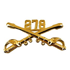 US Army 278th Armored Cavalry Regiment ACR Gold Crossed Sabres Hat Lapel Pin