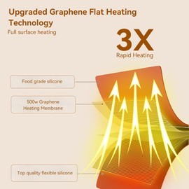 NEWKITCHEN Warming Mat for Food, (XL 24"x15") Food Warming Mat for Parties Buffet Upgrade Graphene Fast Full Surface Heating -Versatile Food Warmer for Gatherings, Parties, Everyday Use