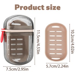 Portable Travel Soap Case, PP Versatile Small Soap Case with Lid Efficient Drainage Leak-Proof Seal Easy to Clean Supply for Travel Shower Gym Camping Outdoor Activities (Gray)