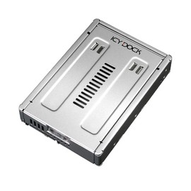 ICY DOCK 2.5 inch SAS SSD to 3.5" SAS (SFF-8482) 3.0 12Gbps Dual Channel HDD Metal Converter / Mounting Adapter for 3.5" Drive Bay | EZConvert Pro MB982IP-1S-1