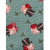 Moda Urban Chiks Sweet Christmas Turquoise Snowman 1/2 Yard OOP