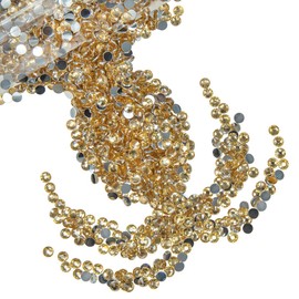 qiipii 14000PCS 2mm Champagne Golden Small Crystal Resin Rhinestones for Crafting SS6 Flatback Stones Bulk Diamonds Crystals Gems for Nails Face Eyes Makeup Tumblers Bottles Crafts Clothes Shoes Phone