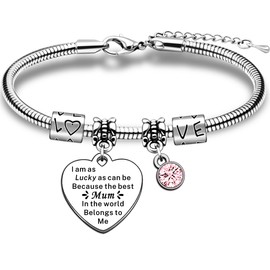 JMIMO Mum Gifts Mum Bracelet from Daughter Son Mother's Day Gift Mum Birthday Gifts Mum Mummy Christmas Bracelet Present