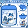 Jingmore 12 Pcs Blue Christmas Pot Holders with Pocket Hello