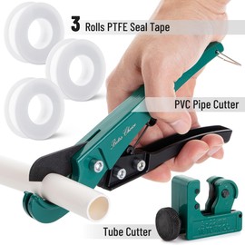 Bates- PEX Pipe Cutter, Cuts up to 1-1/4", Tube Cutter 1/8"-7/8", PTFE Seal Tapes, PEX Tools, Rubber Hose Cutter Tool, PEX Cutter Tool, PEX Cutters, Plastic Pipe Cutter, Pipe Cutters Plumbing
