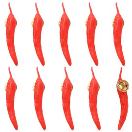 SUNNYCLUE 1 Box 10Pcs Chili Pepper Brooch Pepper Pin Bulk Alloy Spicy Red Hot Small food vegetable Plastic Chic Metal Brooches for Men Women Backpacks Pattern Hats Adults Mexico Cinco De Mayo Festival