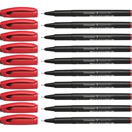 Schneider Topliner 967 Fineliner 0.4 mm Line Width Red (Pack of 10)