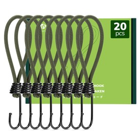Abma Cord Tensioning Elastic Straps with Hooks, 18 cm, Pack of 20 Expander with Hooks, Short Rubber Tensioners, Tarpaulin Tensioners, Hooks for Tarpaulin, Nets, Tents, Trailer Tarpaulin, Banner