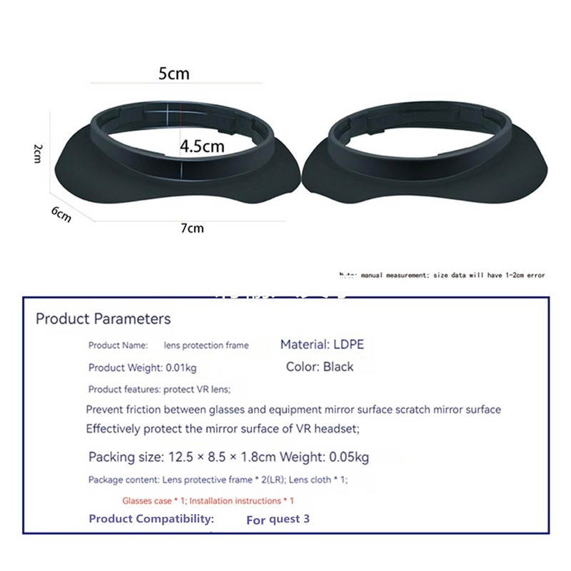 Glasses Spacer Compatible with Meta Quest 3 VR Lens Protector