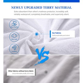 Twin XL Mattress Protector,Mattress Cover Noiseless Waterproof Soft Breathable Terry for Pets Kids Adults 39" x 80"