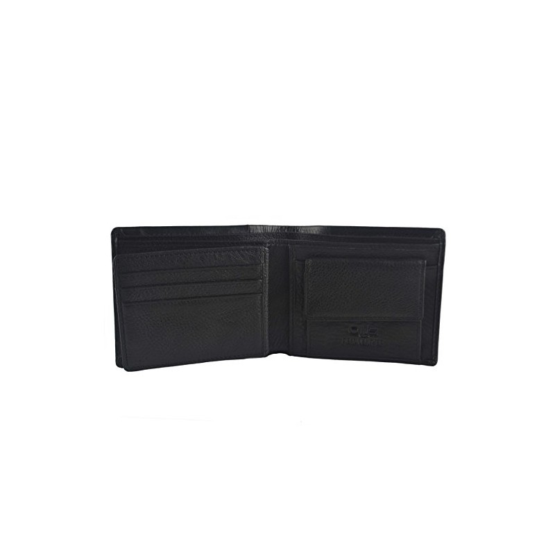 Mens Fine Grain Leather Bi-Fold Wallet by OLLY's; Jack Collection