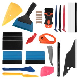 AOWEITOUR 19 PCS Car Window Film Tint Tool Kit,Custom Toolset Automotive Tint Tool Kit,Vinyl Wrap Tools for Car Tinting,Includes Squeegees,Felt Squeegees,and Required Installation Accessories