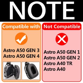 A50 Ear Pads Headband Compatible with Astro A50 a50 Gen 3 Gen 4 Gaming Headset I Replacement Ear Cushions (Not Suitable for Astro A50 Gen 1 Gen 2)