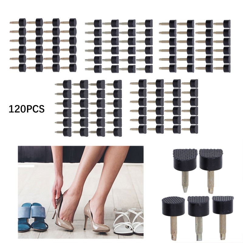 120Pcs High Heel Tip Caps TPU Polyurethane Iron Shoes Repairing