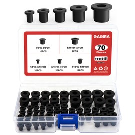GAGIRA 70pcs Rubber Grommets Assortment Kit, Waterproof T Type Rubber Grommet for Protecting Wiring 5 Sizes