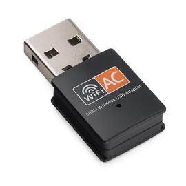 Dual Band WiFi Adapter, AC600 802.11AC USB Wireless Network Dongle, 2.4GHz and 5GHz, for Windows 11/10/8/7/Vista/XP, Mac OS X