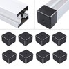 Pack of 8 square tube inserts, end cap, black plastic