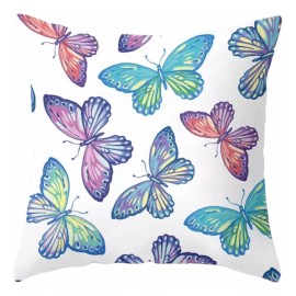 PMX Funda De Cojín Con Diseño De Mariposas, Funda Cojín Niñas 1p
