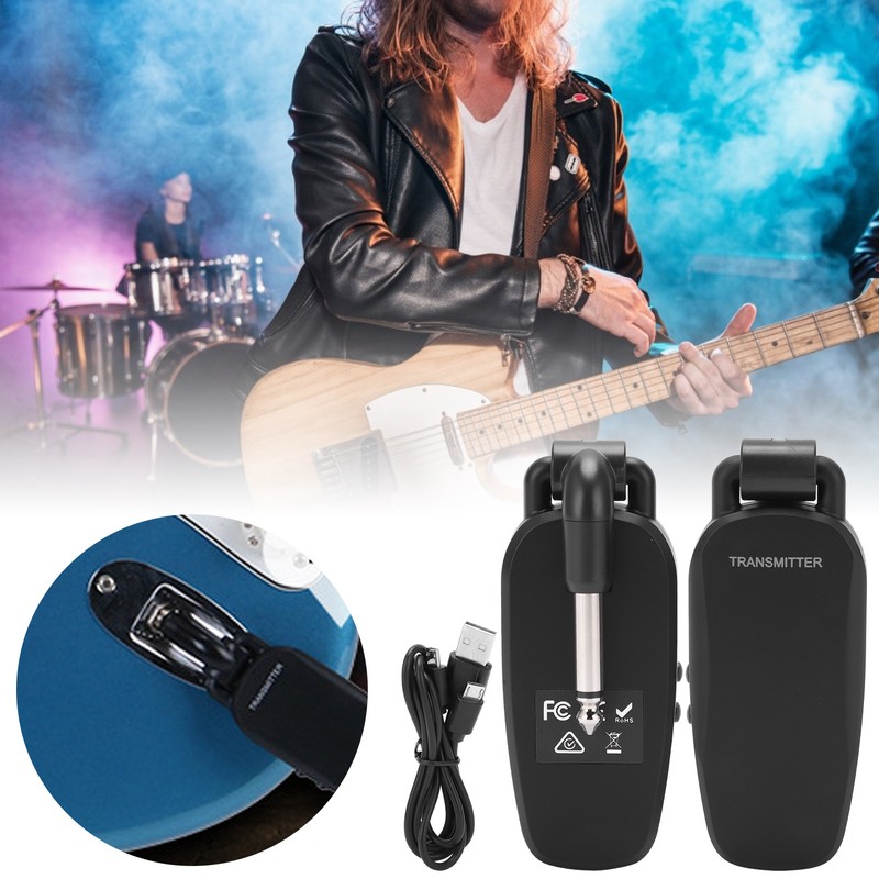 Guitar Wireless Transmitter Receiver Digital Audio System Accessory for Bass