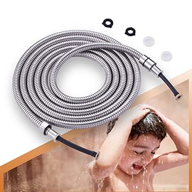 138" Shower Hose Replacement Extension - Klleyna Extra Long Flexible hose for Handheld Shower Head, Bathtub Faucet Hose Attachment, Stainless Steel Pipe, RV,Bathroom Cleaning Bidet Sprayer,Lightweight