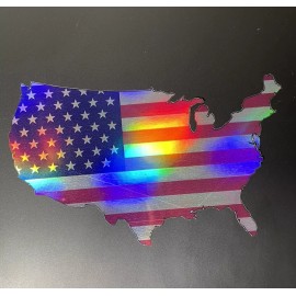 Holographic United States Flag Decal Trump NRA Freedom USA Gun 2A 2nd Amendment