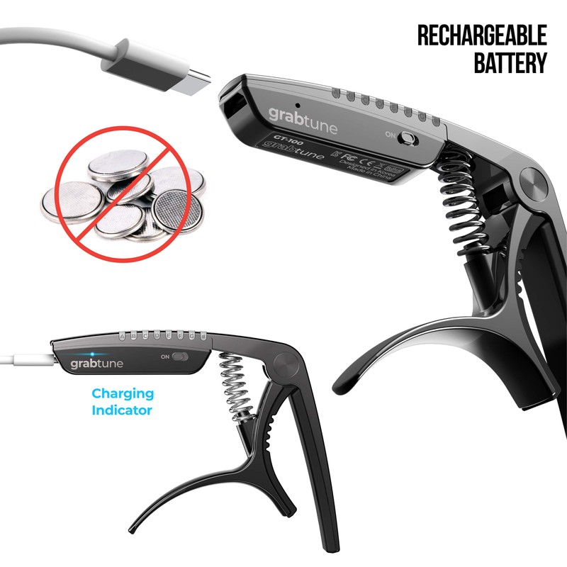 Grabtune Acoustic Guitar Capo-Tuner | 2 In 1 Equipment |