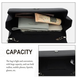 LUI SUI Women Faux Leather Envelop Handbag Purses Bridal Wedding Evening Clutch Party Purse Black