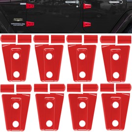 Red Door Hinge Cover Trim Exterior Accessories for 2007-2018 Jeep Wrangler JK JKU 2&4 Door - 8PCS