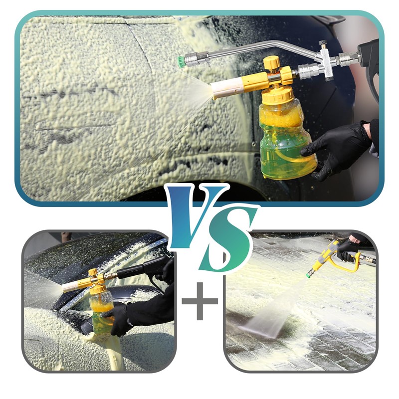 BESHED Dual Connector Pressure Washer Wand for Foam Cannon, Dual-Connector