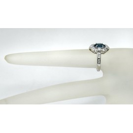 RB Gems 925 Sterling Silver Ring Genuine Gems Marquise 8x4 and Round Gems Accented, 0.70 Carat with Rhodium-Plated Finish (London Blue Topaz, 8)