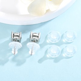 Earring Backs Replacements,JIACHARMED Silicone Earring Backs for Studs Large Earring Lifter Backings for Droopy Ears Clear Rubber Earring Support Backers for Heavy Earrings Soft Back, 6pcs Clear