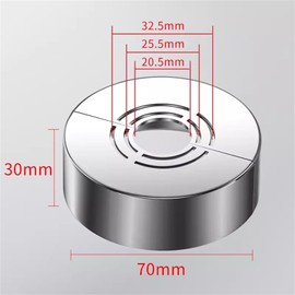 Set of 2 Cover Rosette Divided 3 Sizes in 1, Rosette Shower Fitting for Diameter 21 mm/26 mm/33 mm, Pipe Cover, Rosette Tap, Thread Rosette for Shower Fittings, Heating Pipe Cover (70 x 30)