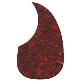 MECCANIXITY Acoustic Guitar Pickguard, Anti-Scratch Guard Plate Guitar Replacement Teardrop Shaped Self Adhesive, Amber Dark Brown