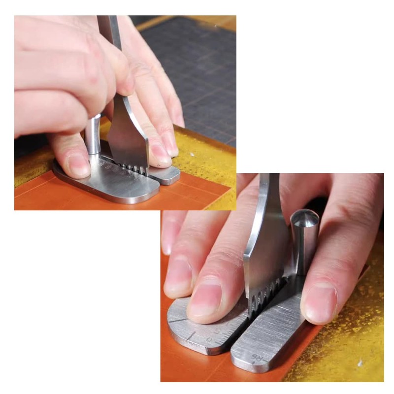 PANSHIYON Leather Stitching Punch Aid Plate,Stainless Steel Leather Stitching Punch